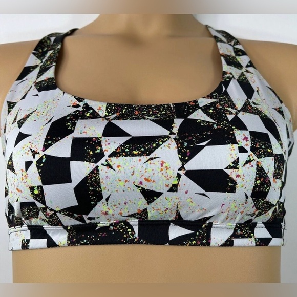 Victoria’s Secret Victoria Sport Sports Bra Black White Printed Womens - Picture 1 of 7